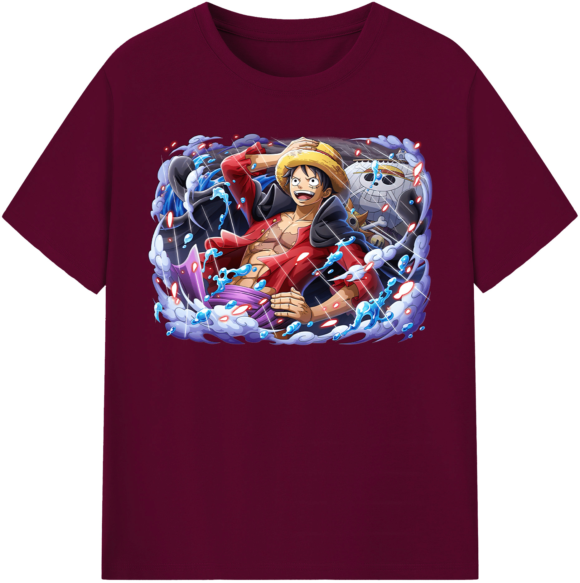 ワンピース モンキー・D・ルフィ ONE PIECE Monkey D. Luffy レディースカジュアルプリントTシャツ（綿100％）